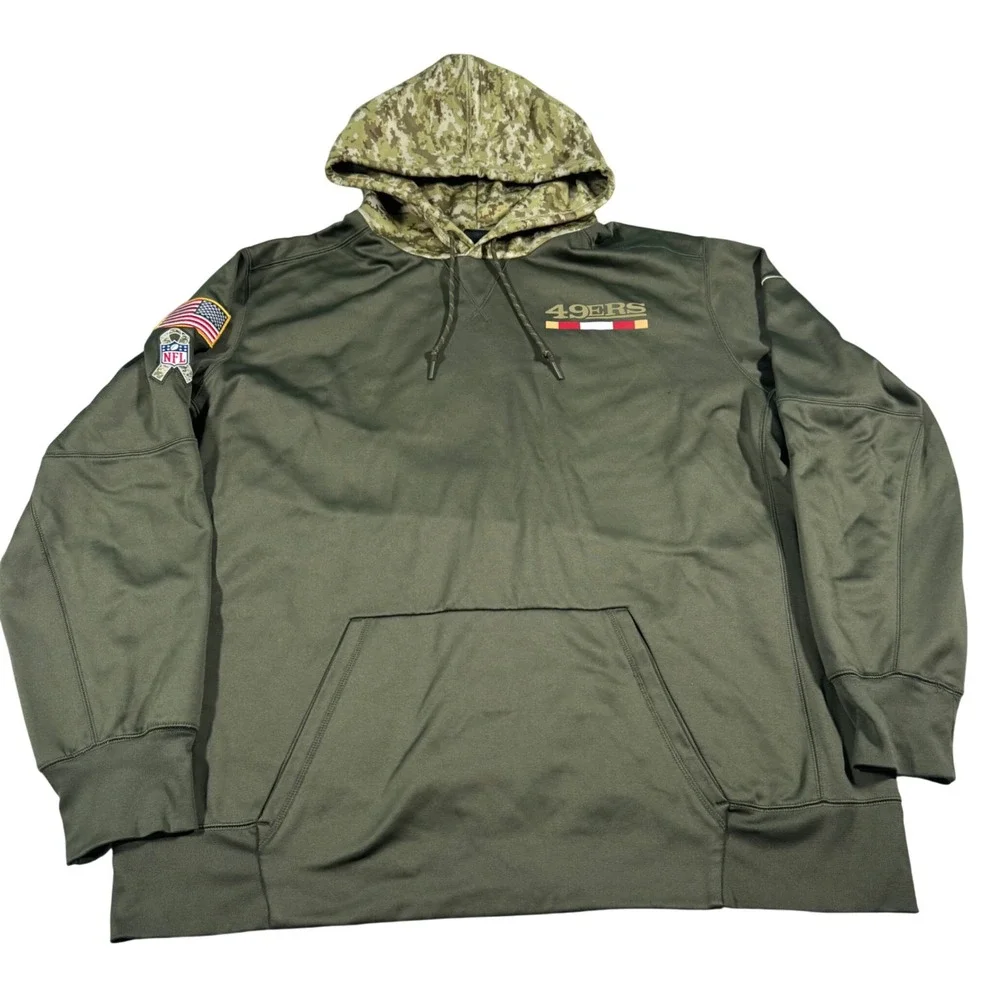 Nike 49ers Hoodie Mens 3XL Green Salute to Service NFL Camo USA Pullover